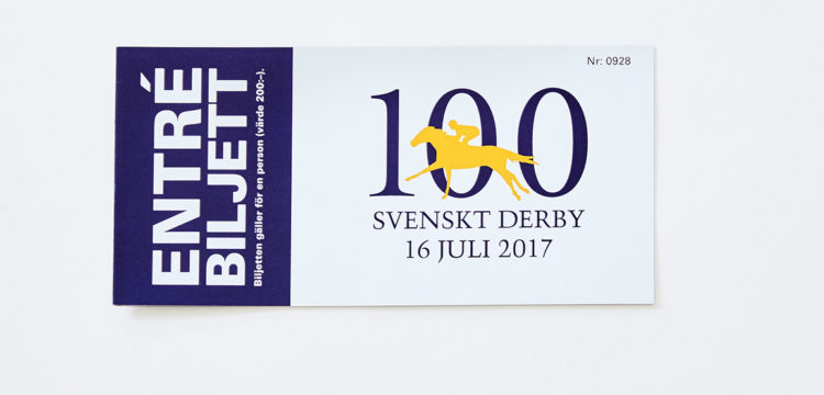 Entrébiljett till Svenskt Derby 100 år